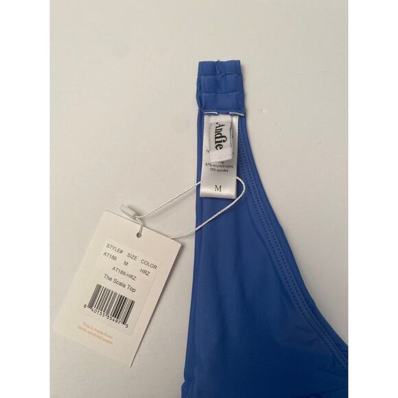 NWT ANDIE Bikini Top Size Medium The Scala Blue Strapless V Cut - Picture 4 of 5